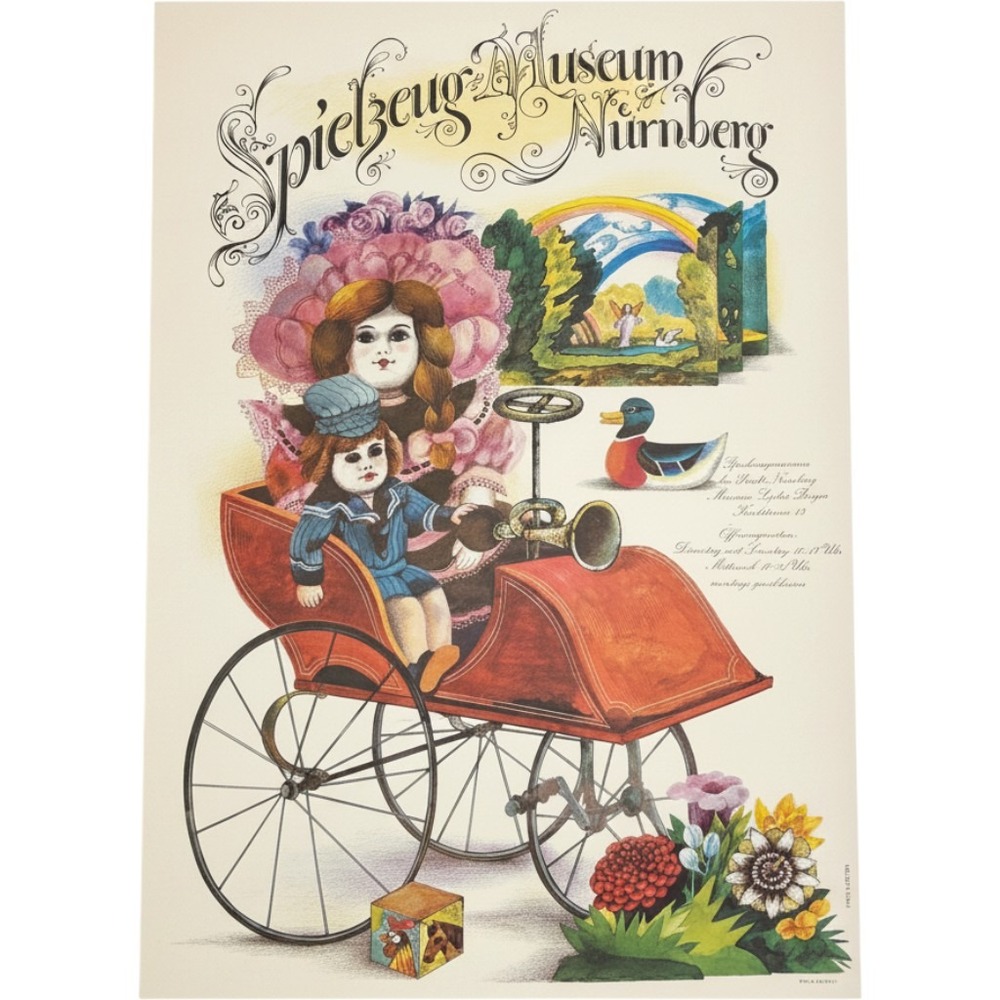 Spielzeugmuseum Nurnberg Poster Fritz H Oerter West Germany Large Multi Good Art